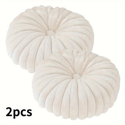 Cozy Soft Plush Round Throw Pillows - Modern Home Decor (2pcs)