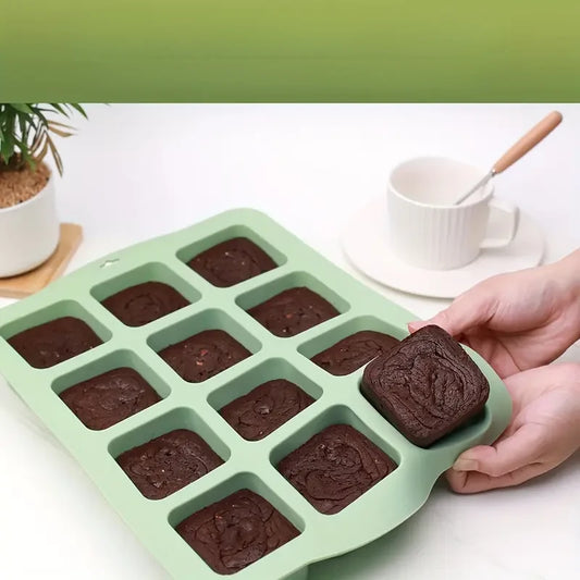 Silicone Brownie Pan Set - 12-Cavity Non-Stick Baking Molds