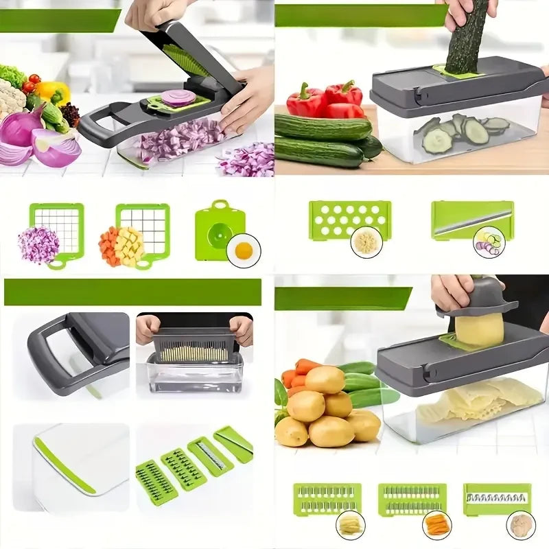 Multifunctional Vegetable Chopper – Electric Slicer with Interchangeable Blades