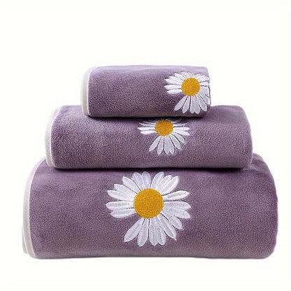 Soft Coral Velvet Towel Set - Absorbent Bath & Hand Towels