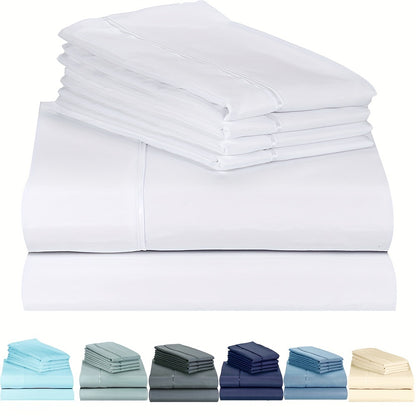 Luxury 4/6pcs Fitted Sheet Set - Soft, Stain Resistant Bedding