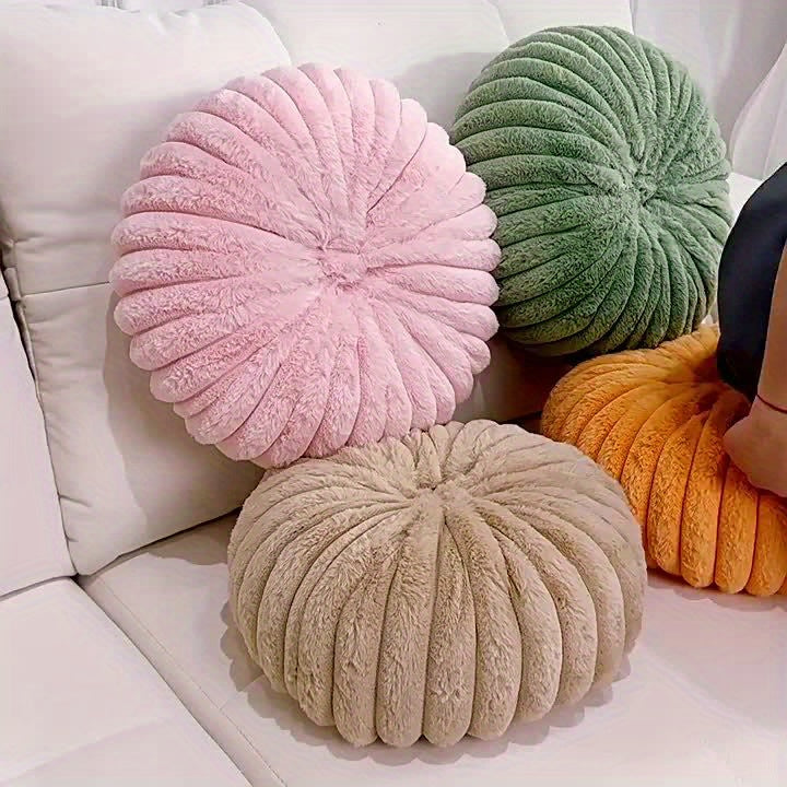 Cozy Soft Plush Round Throw Pillows - Modern Home Decor (2pcs)