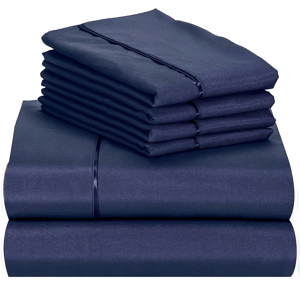 Luxury 4/6pcs Fitted Sheet Set - Soft, Stain Resistant Bedding