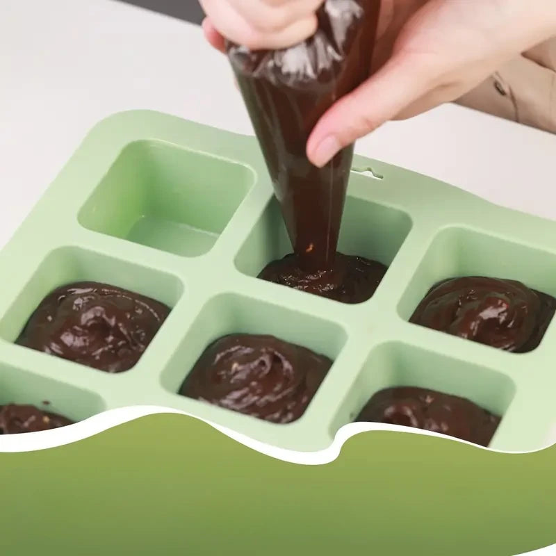 Silicone Brownie Pan Set - 12-Cavity Non-Stick Baking Molds