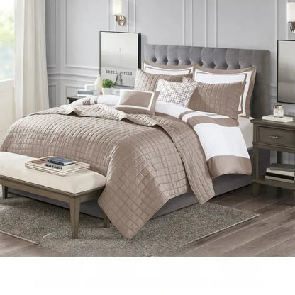 8-Piece Madison Park Comforter Set, Queen/King, All-Season Bedding