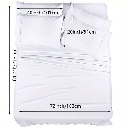 Luxury 4/6pcs Fitted Sheet Set - Soft, Stain Resistant Bedding