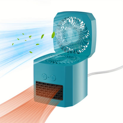 Compact Mini Air Cooler Fan & Heater - Ideal for Home & Office