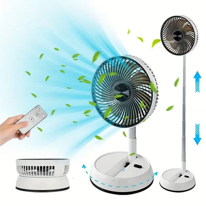 Portable Metal Floor Fan with Remote - Rechargeable & Oscillating