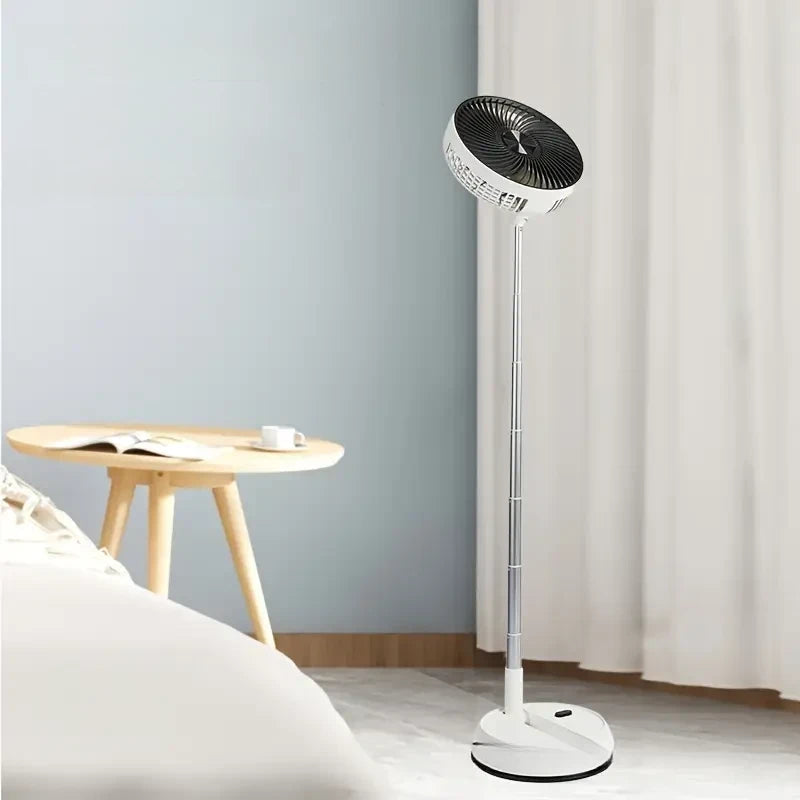 Portable Metal Floor Fan with Remote - Rechargeable & Oscillating