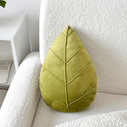 Leaf Shaped Throw Pillow - Tropical Sofa Cushion for Home Decor