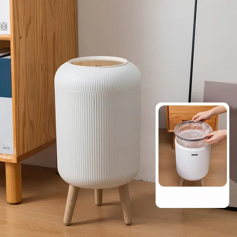 10L Elegant Plastic Trash Can with Legs for Home & Office Use