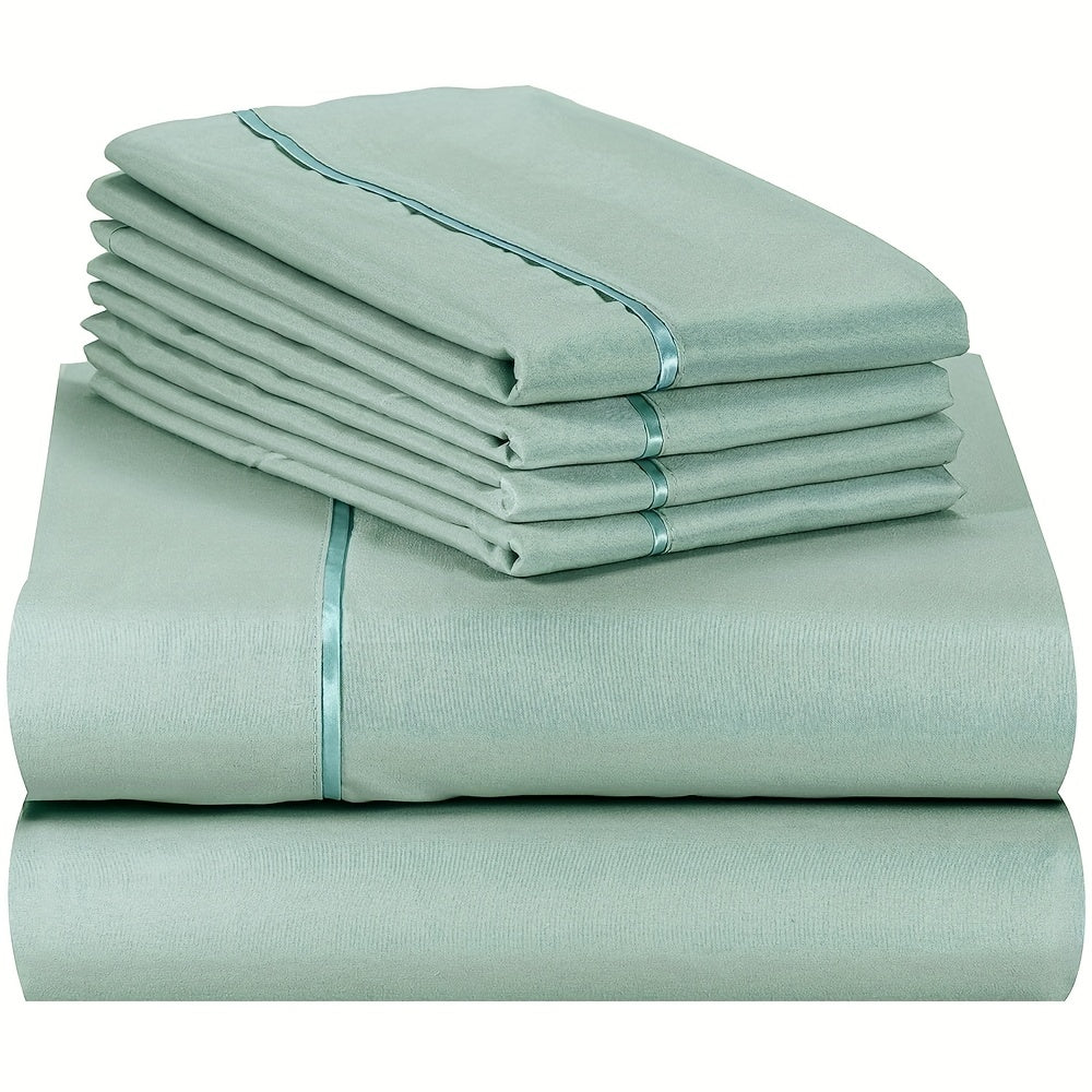 Luxury 4/6pcs Fitted Sheet Set - Soft, Stain Resistant Bedding