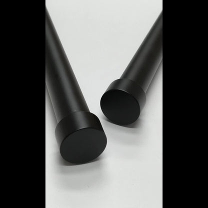 Heavy Duty Black Curtain Rod - Adjustable 1" Drapery Rod