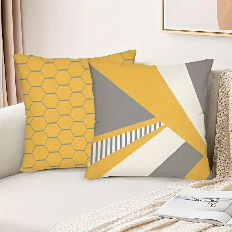 4pcs Contemporary Woven Throw Pillow Covers - Machine Washable