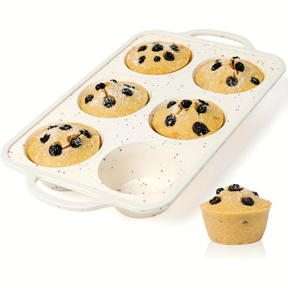 6-Cup Non-Stick Silicone Muffin Pan - BPA-Free, Oven Safe