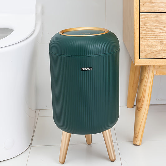 10L Elegant Plastic Trash Can with Legs for Home & Office Use