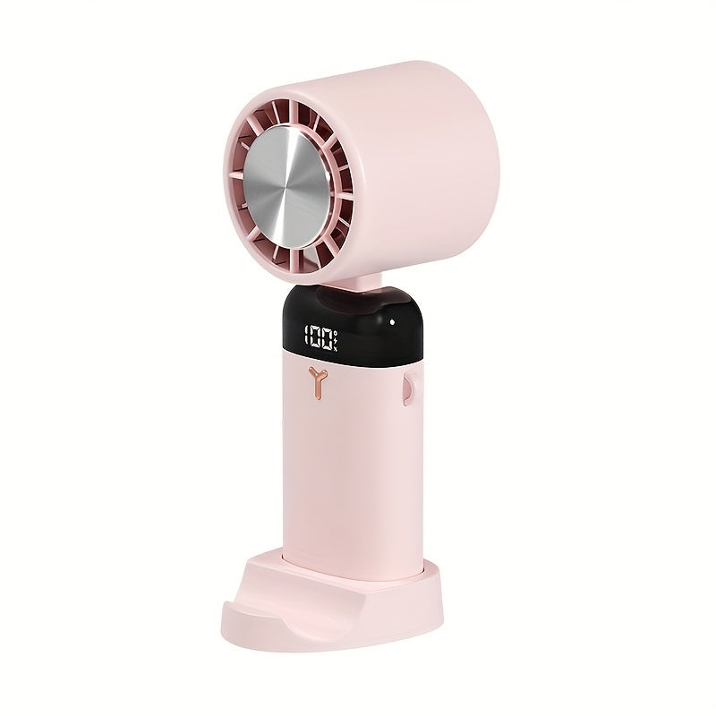 Portable Handheld Turbo Fan - USB Rechargeable, 3 Speeds, 180° Adjustable