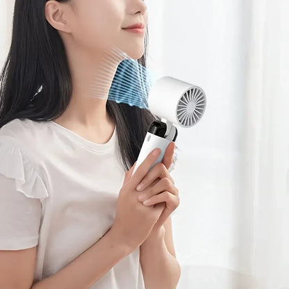 Portable Handheld Turbo Fan - USB Rechargeable, 3 Speeds, 180° Adjustable