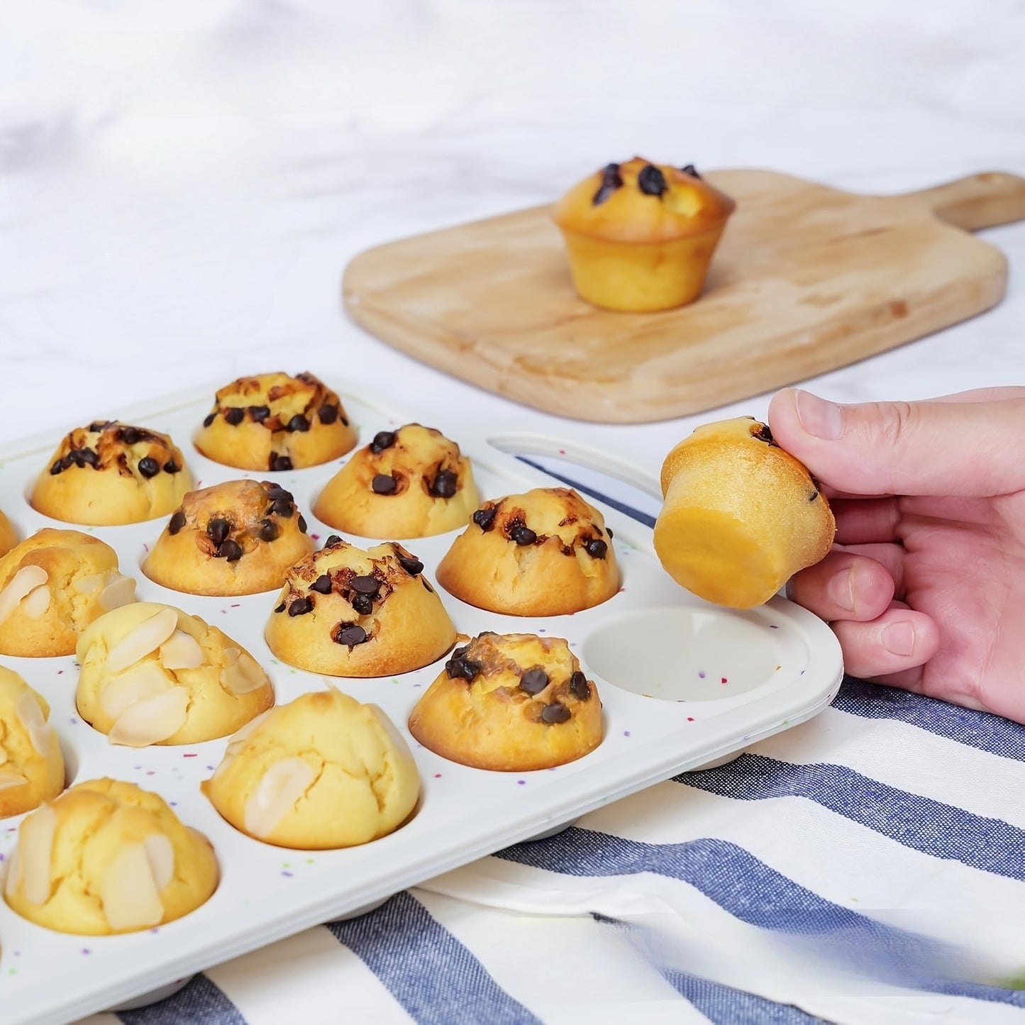 Colorful Silicone Mini Muffin Pan - 24-Cup Baking Tray