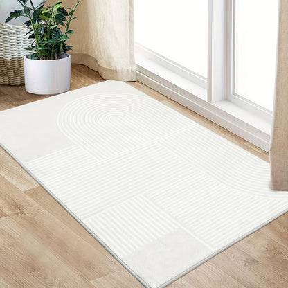 Soft Abstract Area Rug - Washable Non-Slip for Modern Home Decor