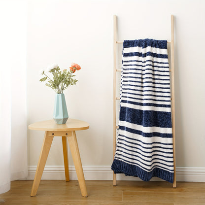 Navy Blue Chenille Throw Blanket - Soft & Cozy for All Seasons