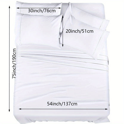 Luxury 4/6pcs Fitted Sheet Set - Soft, Stain Resistant Bedding