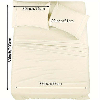 Luxury 4/6pcs Fitted Sheet Set - Soft, Stain Resistant Bedding