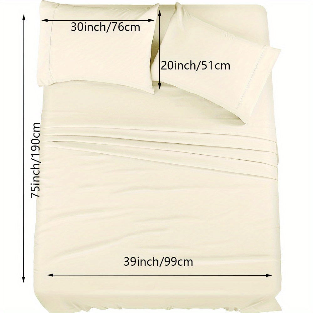 Luxury 4/6pcs Fitted Sheet Set - Soft, Stain Resistant Bedding