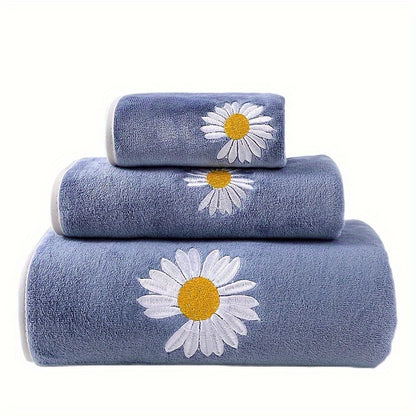 Soft Coral Velvet Towel Set - Absorbent Bath & Hand Towels