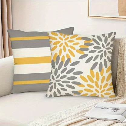 4pcs Contemporary Woven Throw Pillow Covers - Machine Washable