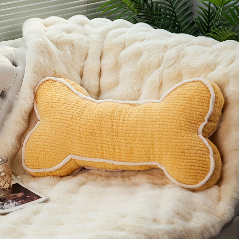 Charming Bone-Shaped Plush Pillow - Versatile Sofa & Bed Cushion