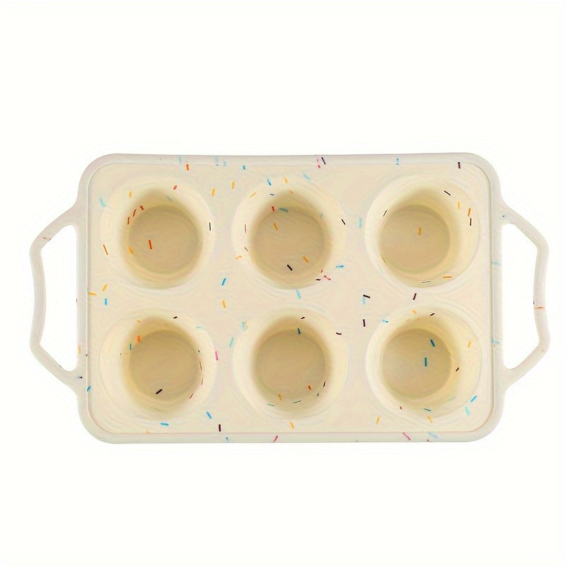 6-Cup Non-Stick Silicone Muffin Pan - BPA-Free, Oven Safe